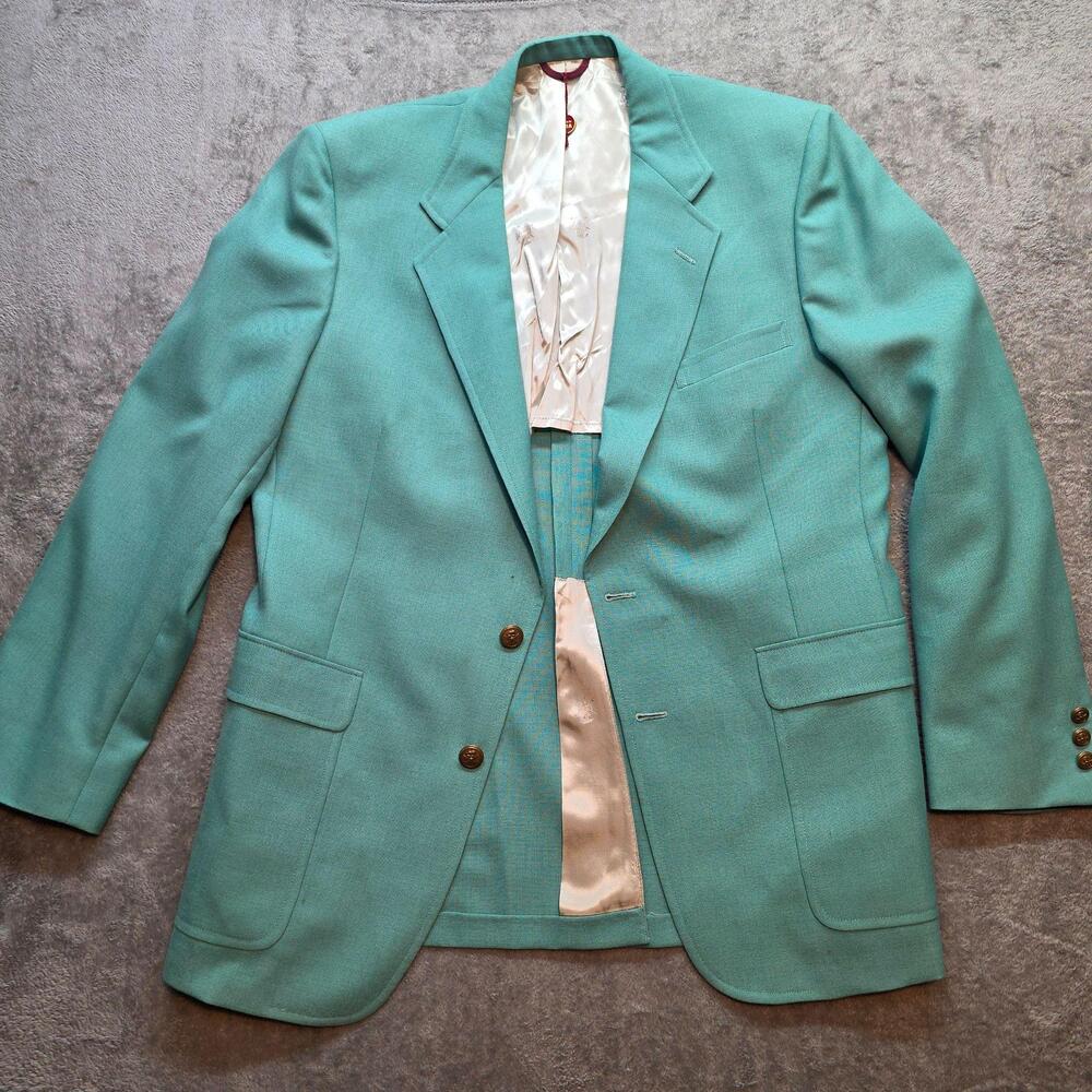 Hart Schaffner Marx Vintage Blazer Mens 42 Green Jack Nicklaus Golden Bear Golf